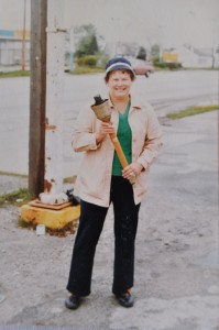 woman holding olympic torch