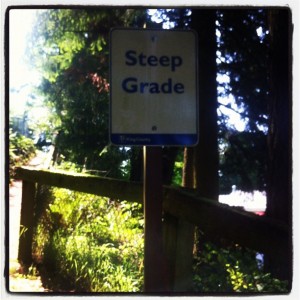 bridle trail, steep sign