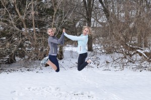 sisters wearing oiselle apparel