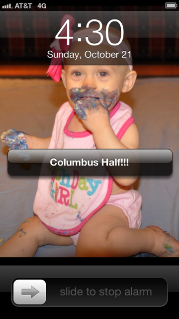alarm columbus half marathon alarm