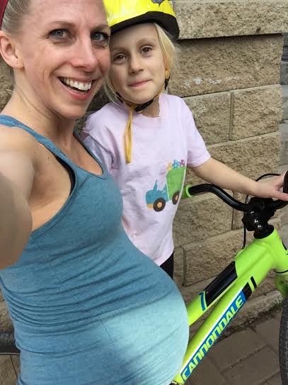 One of my last runs before Baby Ryles was born, added bonus of having my big girl on the bike.